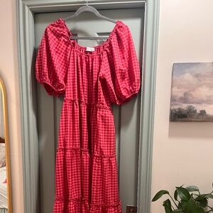 Zoco hot pink gingham dress